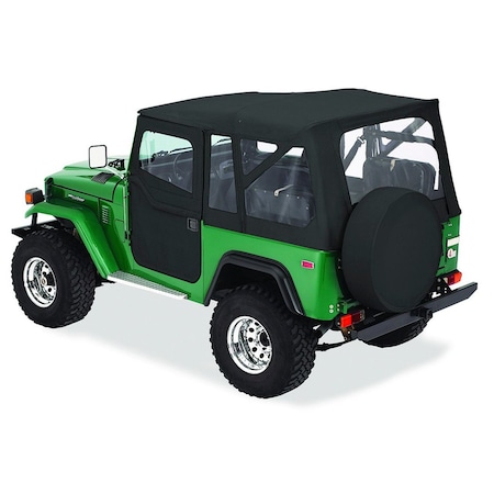 Bestop Supertop Classic Squareback Soft Tops For Toyota 1964-1984 Land Cruiser Clear Black Denim 51464-15